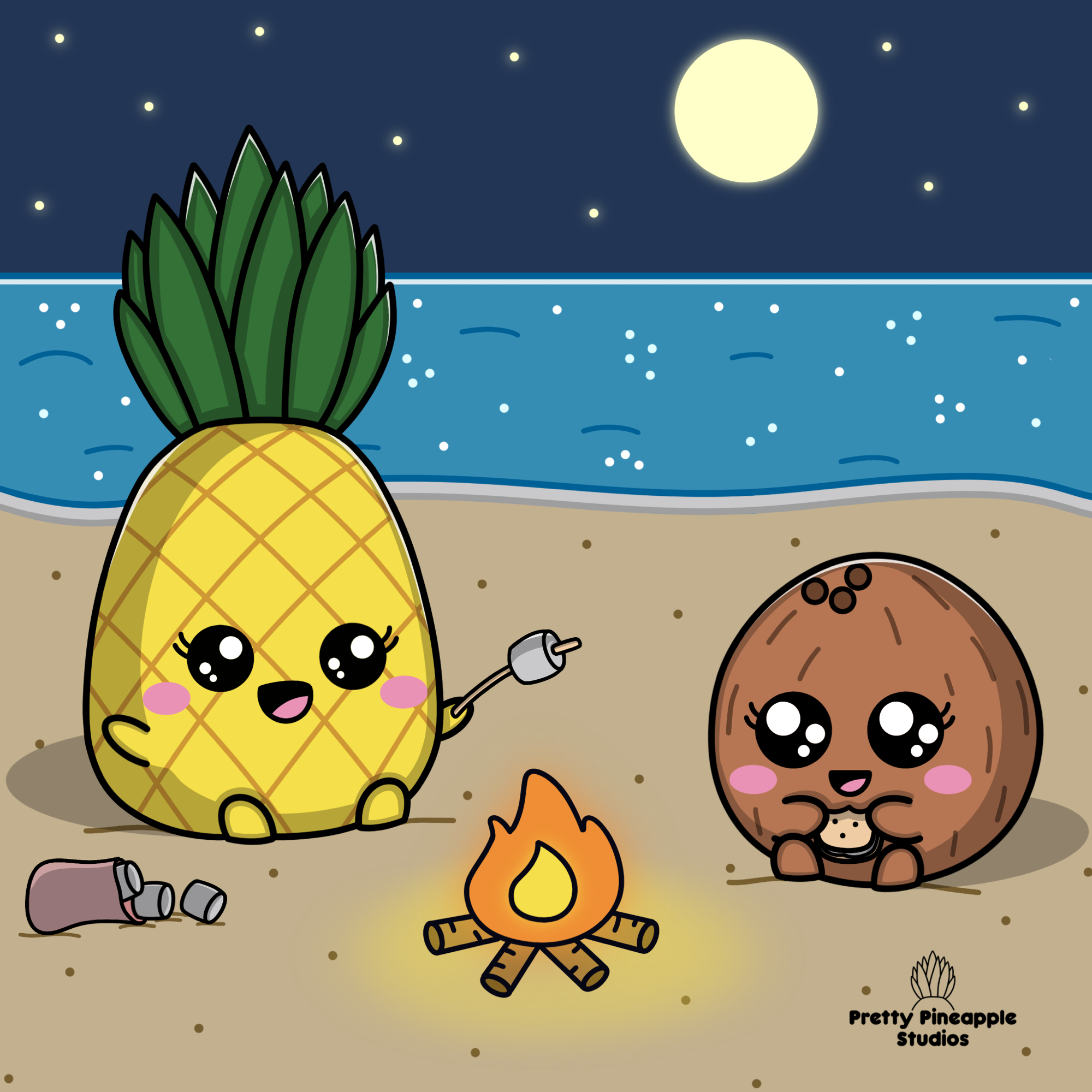 Penny and the Beach Bonfire
